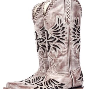 J.B. Dillon Silver and Black Heeled Boots